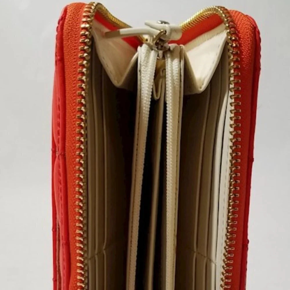 Kate Spade cherry red lacey signature quilted leather Wallet flame - Picture 4 of 13